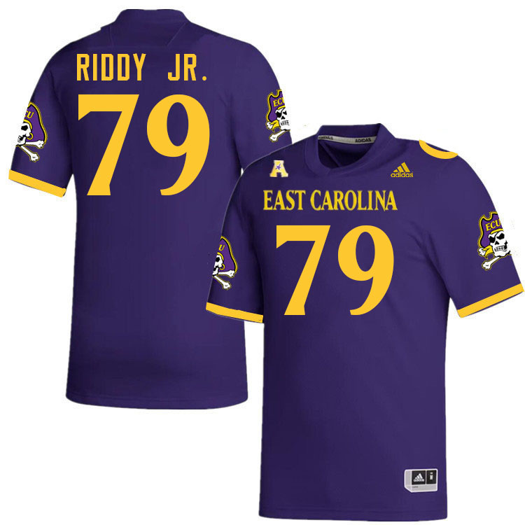 #79 Samuel Riddy Jr. East Carolina Pirates College Football Jersey Stitched-Purple